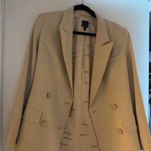Armani Exchange Women's Beige Double-Breasted Blazer